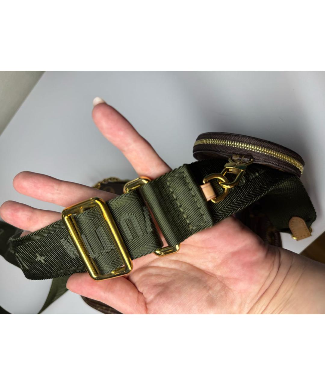 LOUIS VUITTON Коричневая кожаная сумка через плечо, фото 8