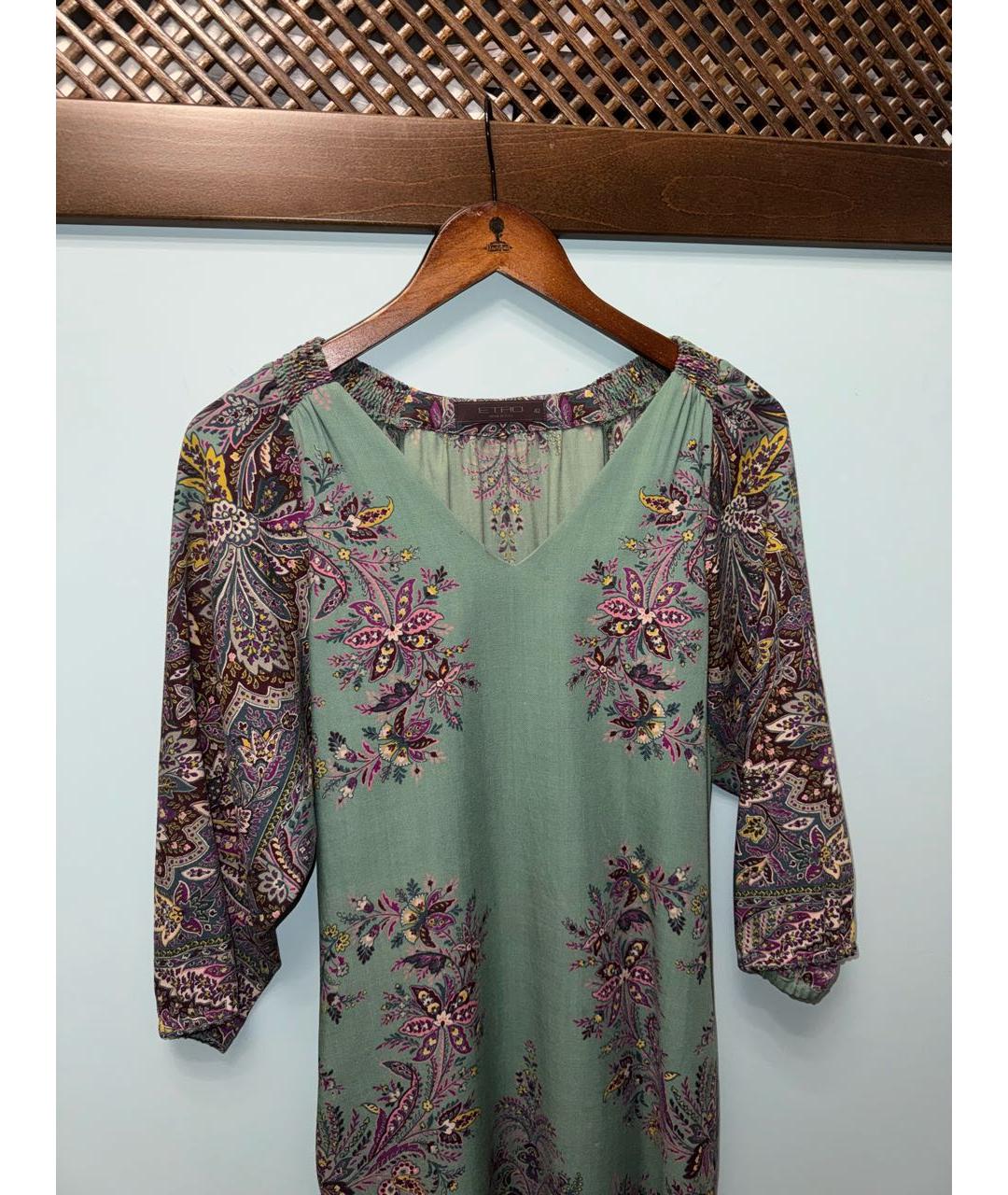 ETRO Мульти шерстяное повседневное платье, фото 3