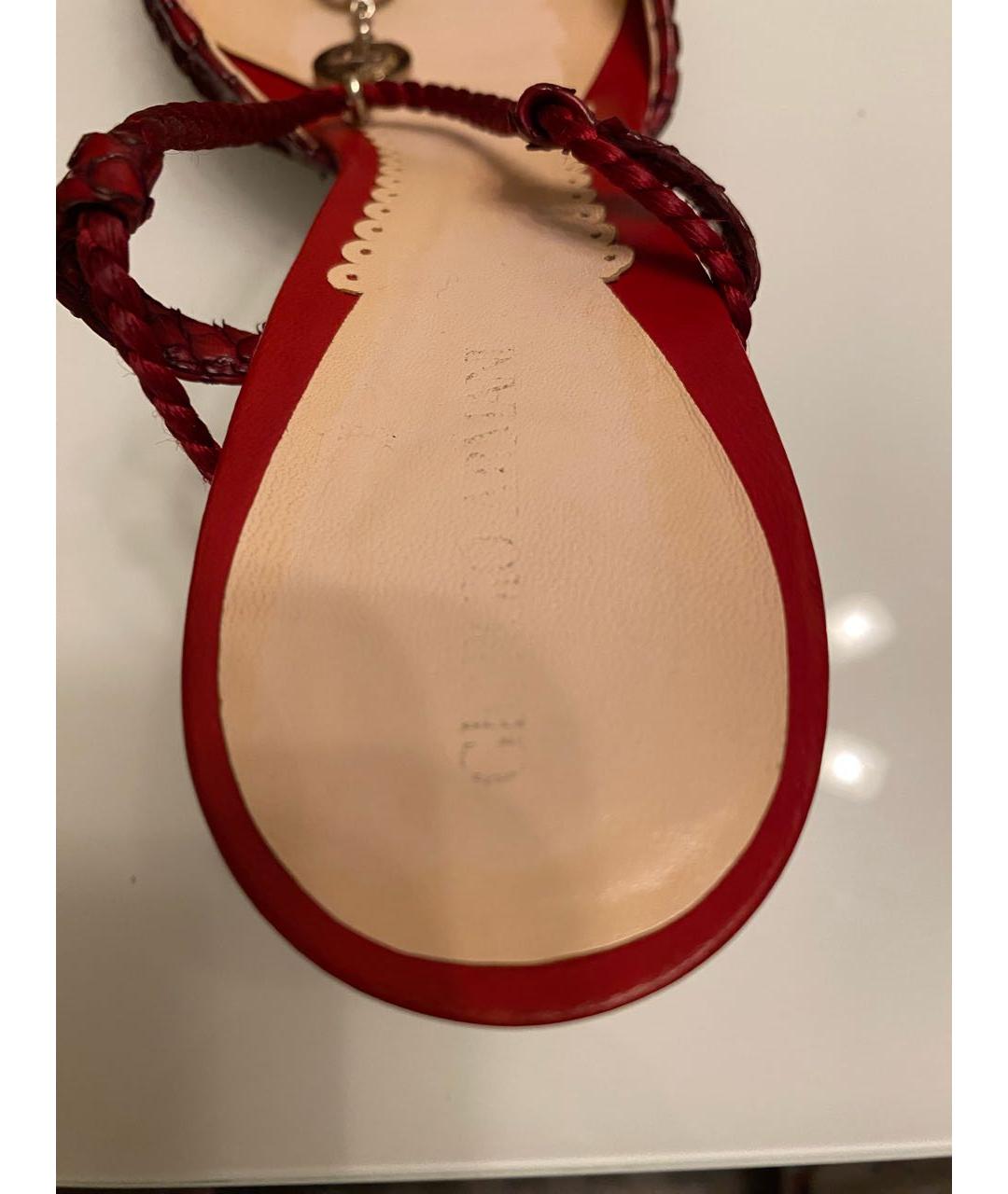 GIORGIO ARMANI Бордовые босоножки из экзотической кожи, фото 6