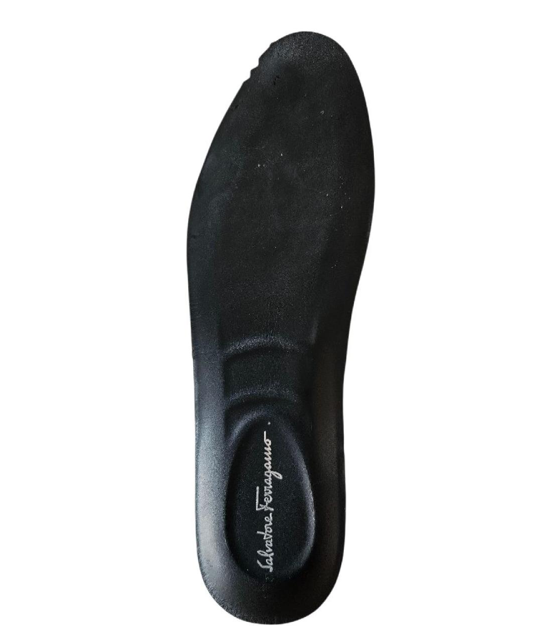 FERRAGAMO Черные кожаные низкие кроссовки / кеды, фото 6