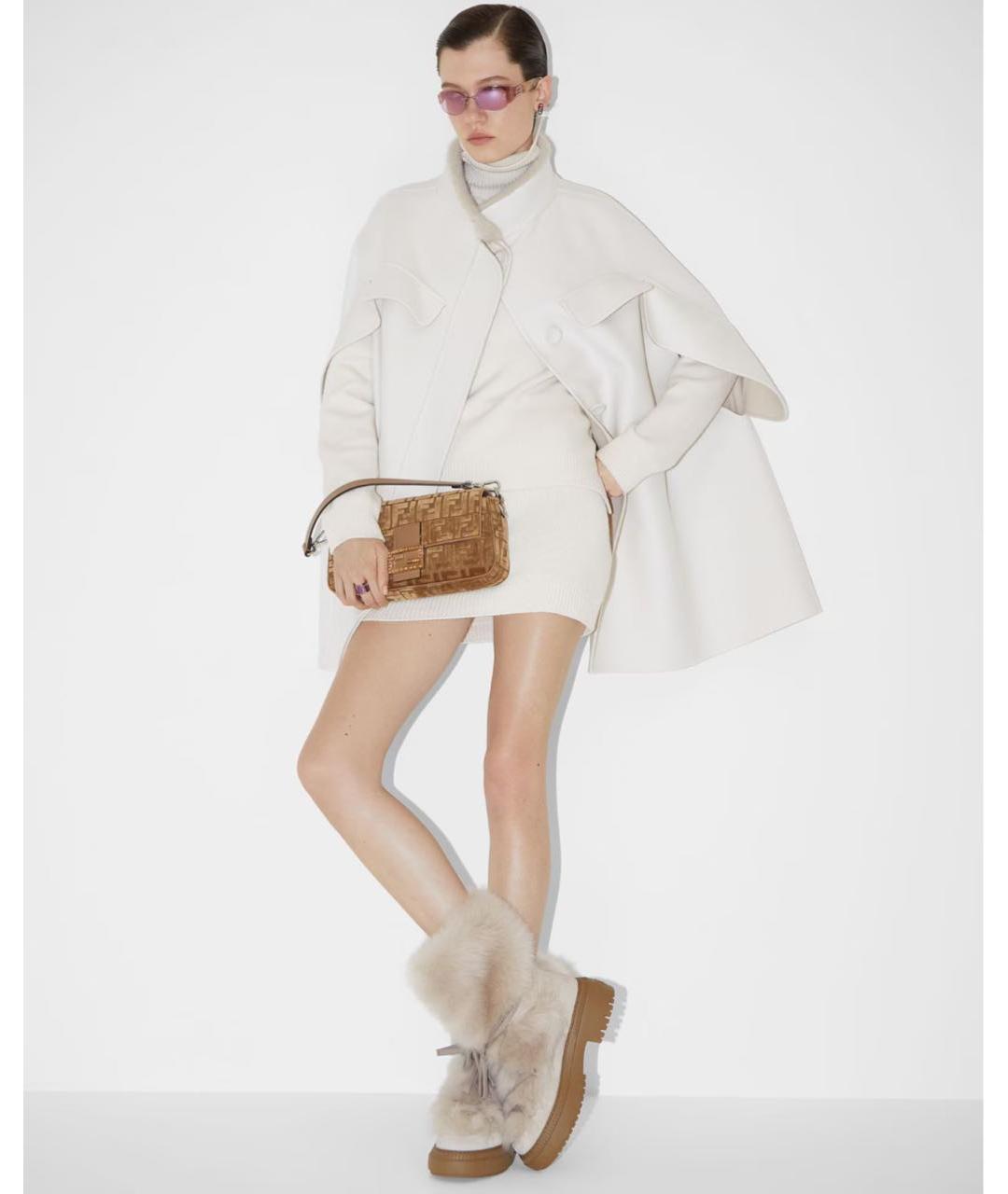 FENDI Коричневая бархатная сумка с короткими ручками, фото 2