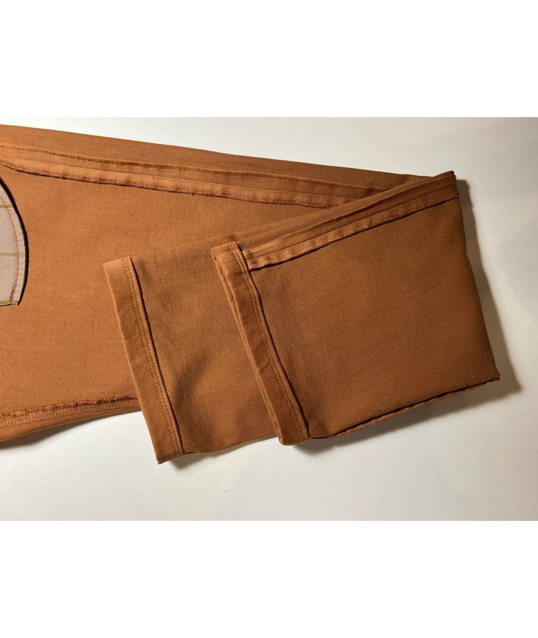LORO PIANA Коричневые хлопко-кашемировые прямые джинсы, фото 8