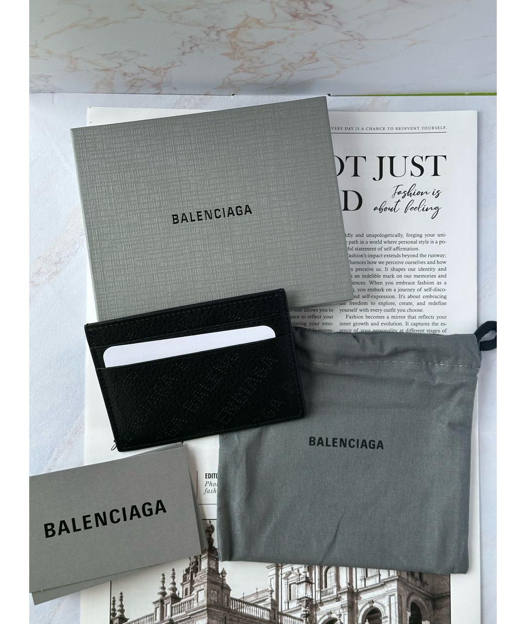 BALENCIAGA Черный кожаный кардхолдер, фото 4