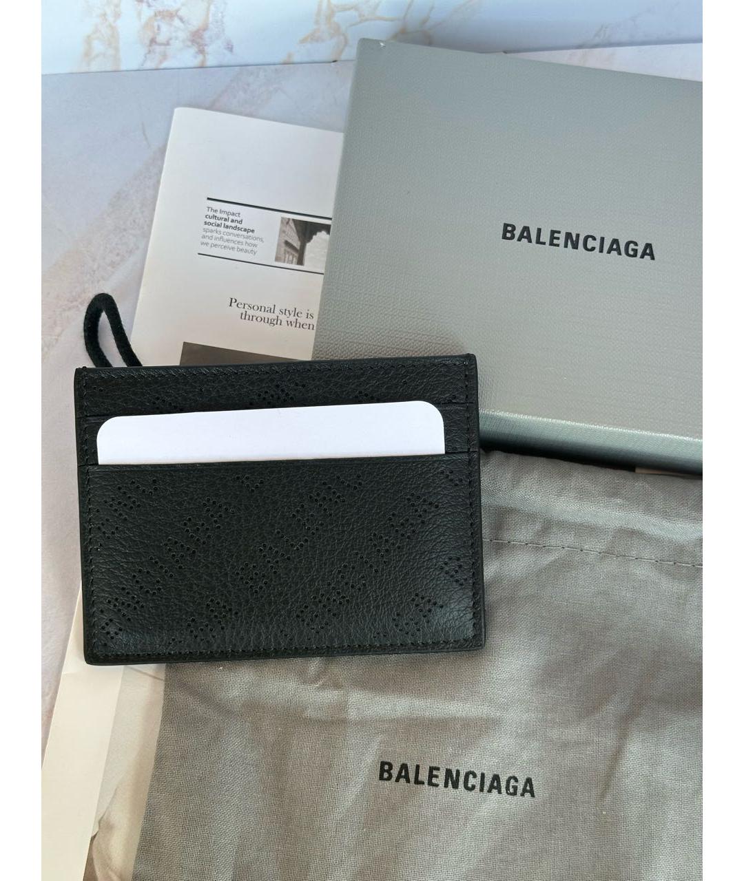 BALENCIAGA Черный кожаный кардхолдер, фото 4