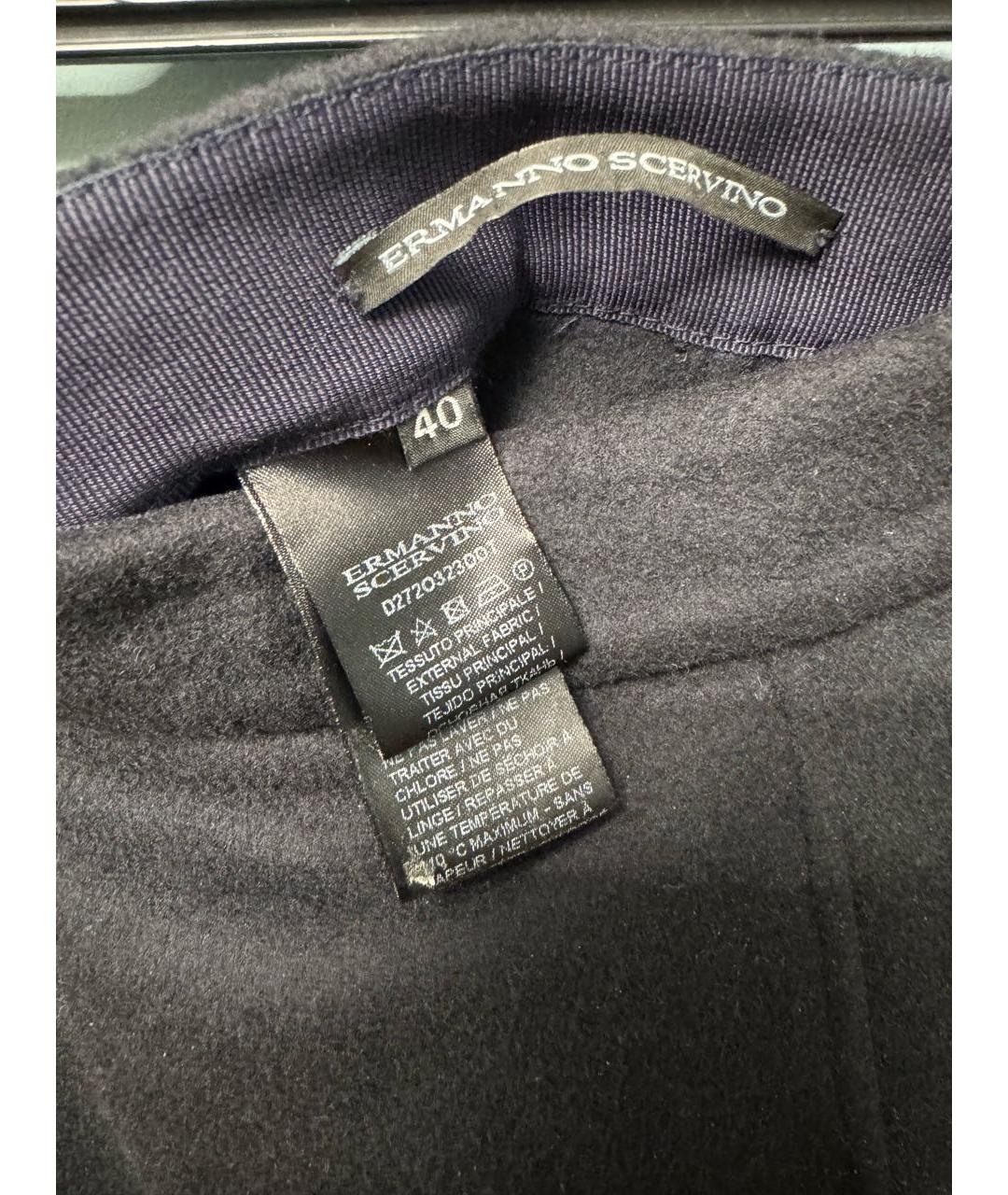 ERMANNO SCERVINO Черная шерстяная юбка мини, фото 7