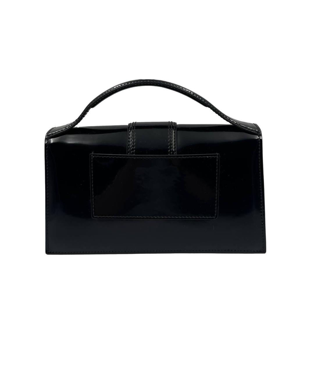 JACQUEMUS Черная сумка с короткими ручками из лакированной кожи, фото 4