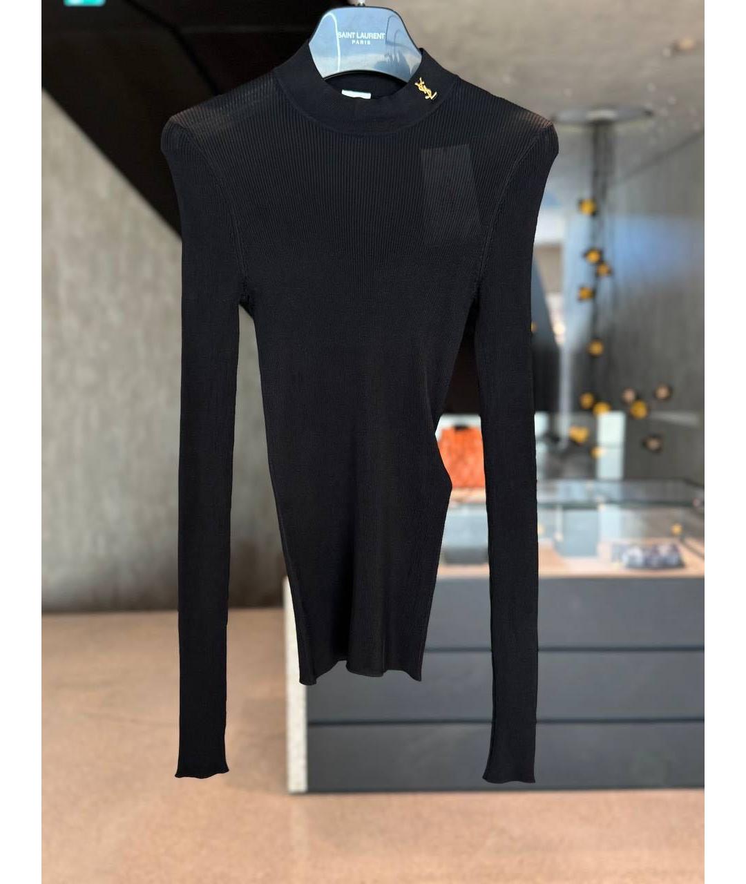 SAINT LAURENT Черная шелковая водолазка, фото 7