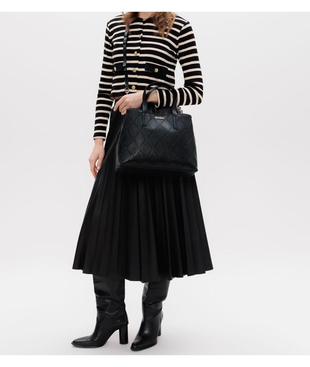 HUGO BOSS Черная тканевая сумка тоут, фото 4