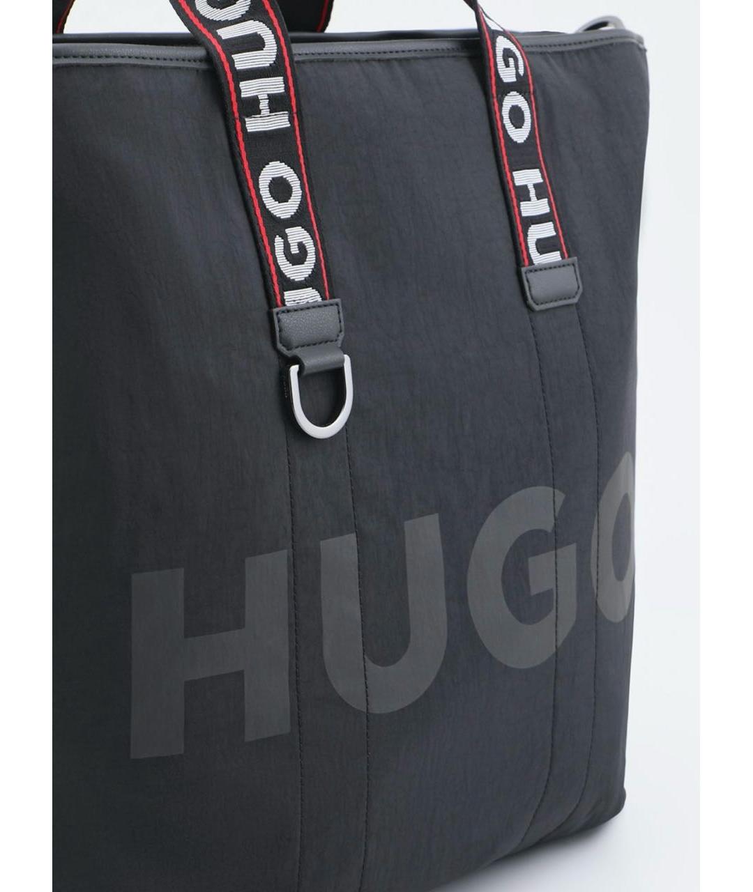 HUGO BOSS Черная тканевая сумка тоут, фото 3