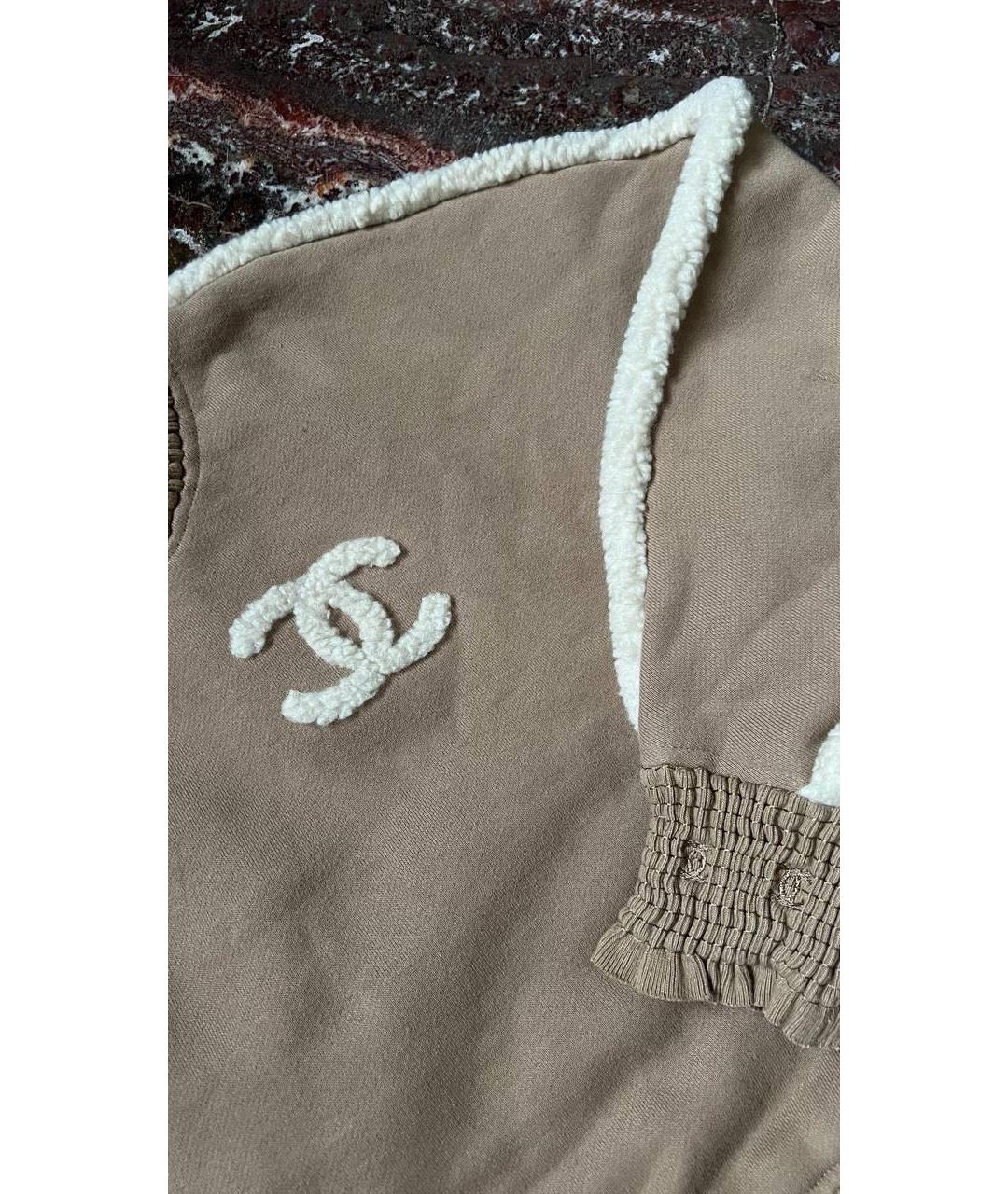 CHANEL Бежевая хлопковая водолазка, фото 3