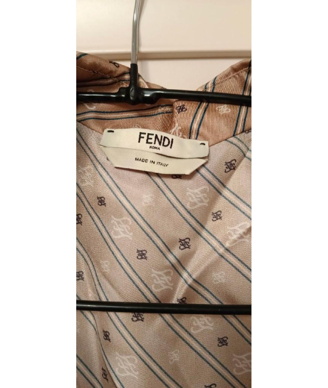 FENDI Коричневый шелковый комбинезон, фото 5