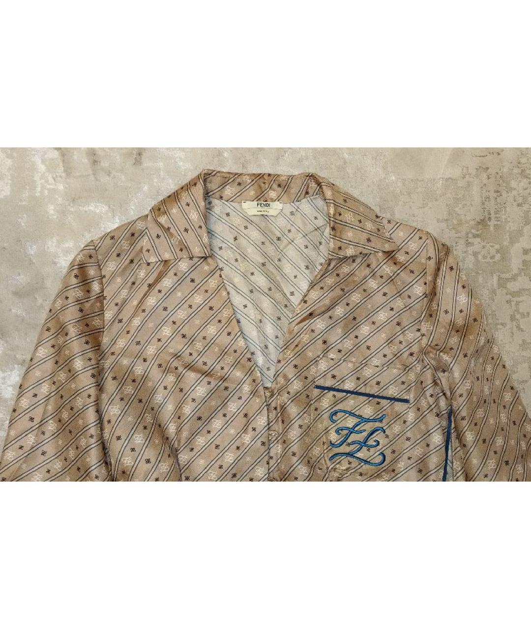 FENDI Коричневый шелковый комбинезон, фото 3