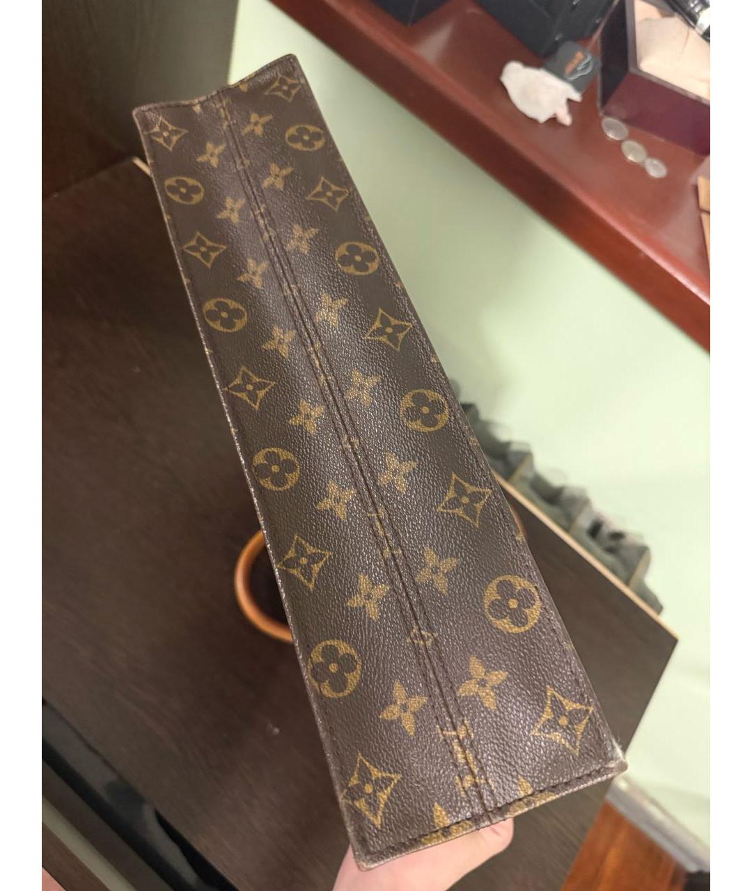 LOUIS VUITTON Коричневая кожаная сумка тоут, фото 5