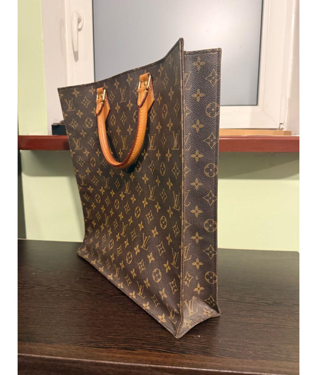 LOUIS VUITTON Коричневая кожаная сумка тоут, фото 2