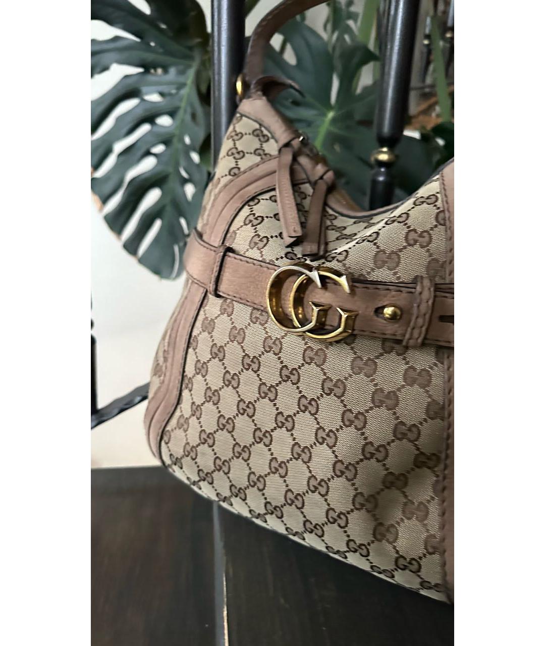 GUCCI Коричневая кожаная сумка тоут, фото 7