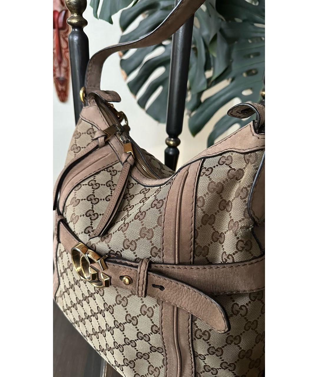 GUCCI Коричневая кожаная сумка тоут, фото 5