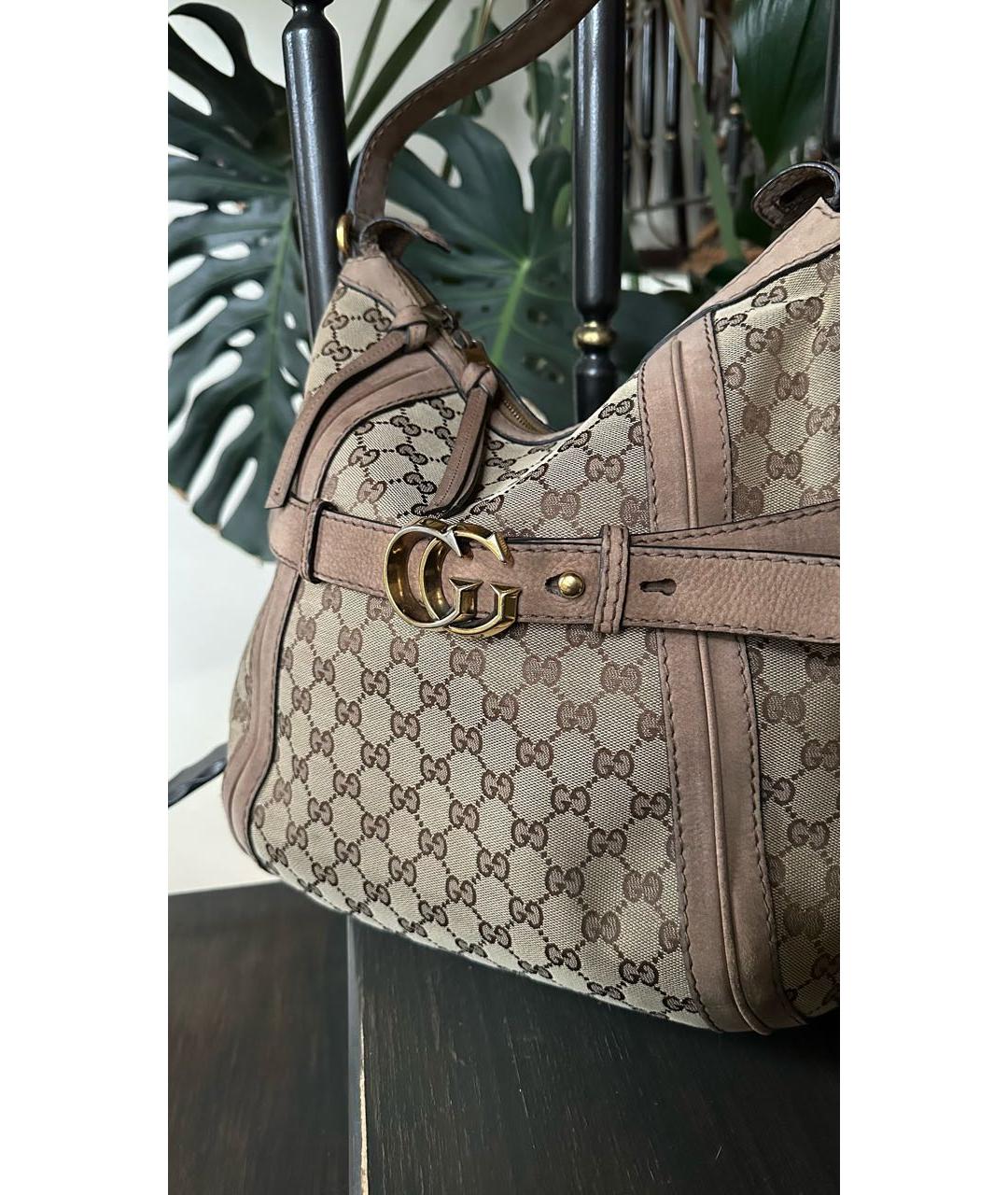 GUCCI Коричневая кожаная сумка тоут, фото 4