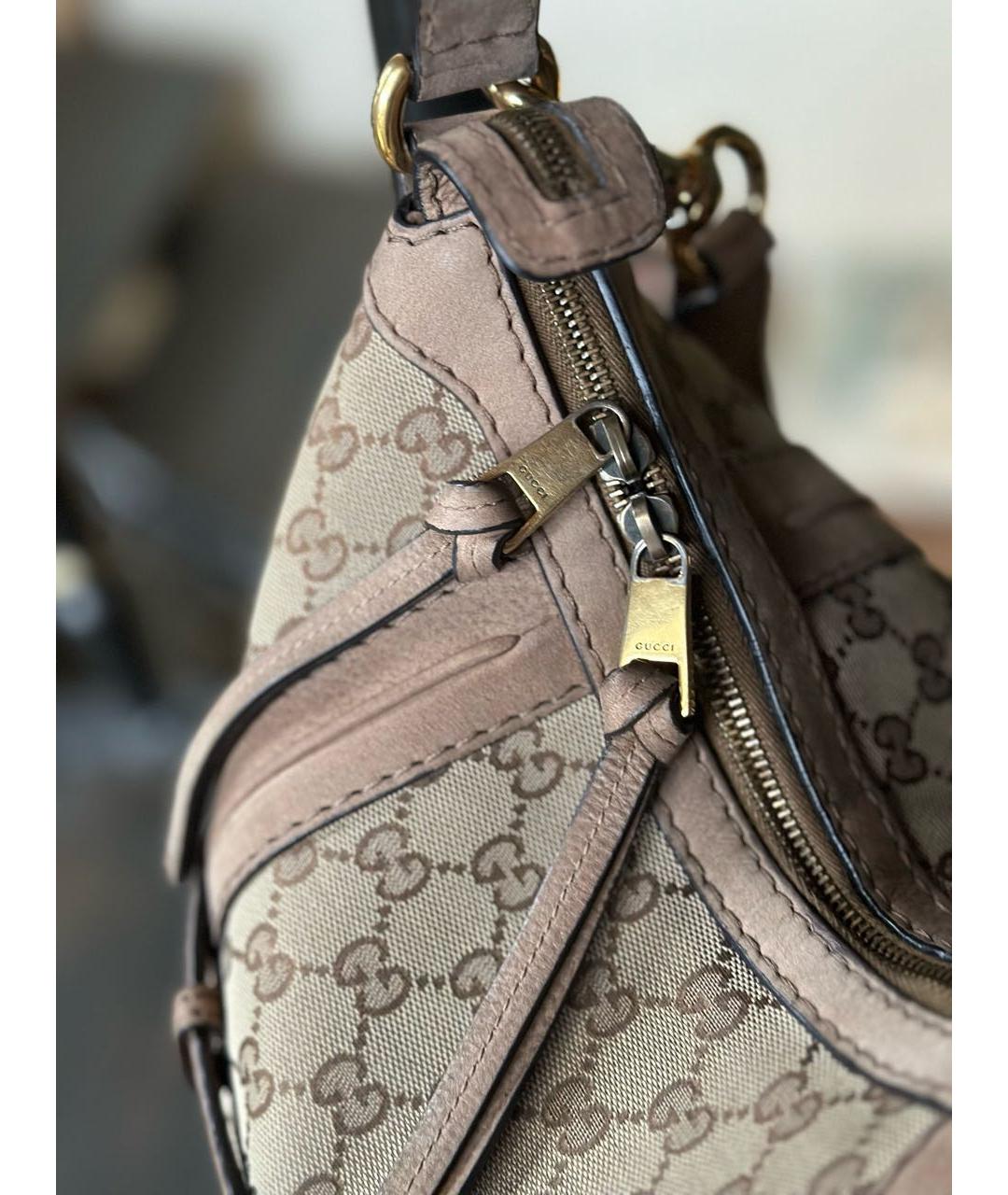 GUCCI Коричневая кожаная сумка тоут, фото 6