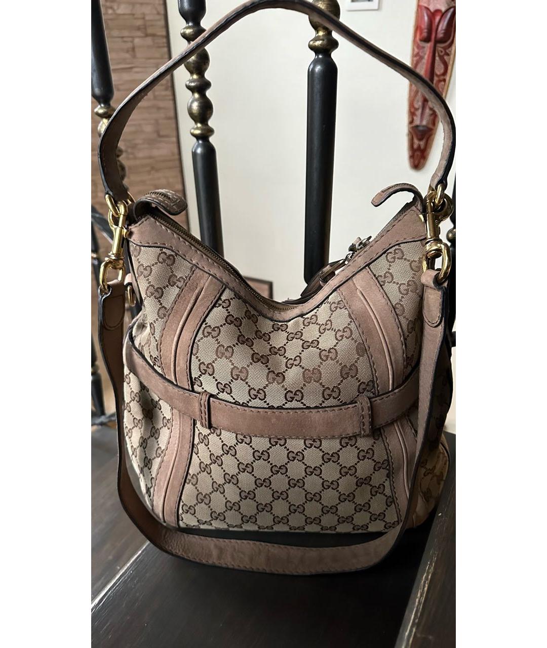 GUCCI Коричневая кожаная сумка тоут, фото 8