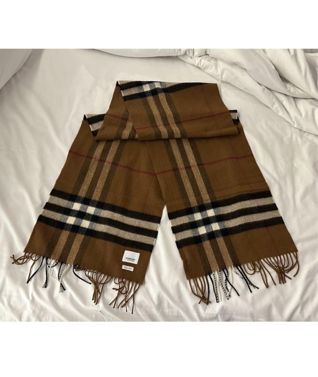 BURBERRY Коричневый кашемировый шарф, фото 2