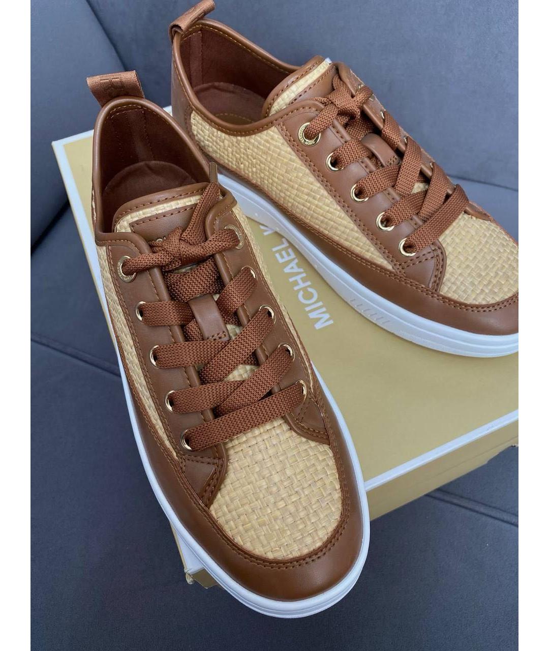 MICHAEL KORS Коричневые кеды из искусственной кожи, фото 4
