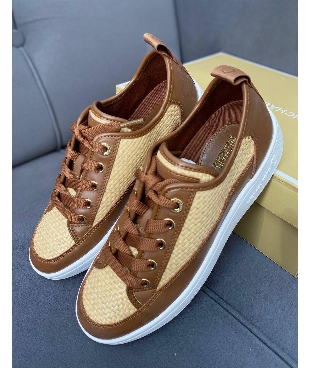 MICHAEL KORS Коричневые кеды из искусственной кожи, фото 8