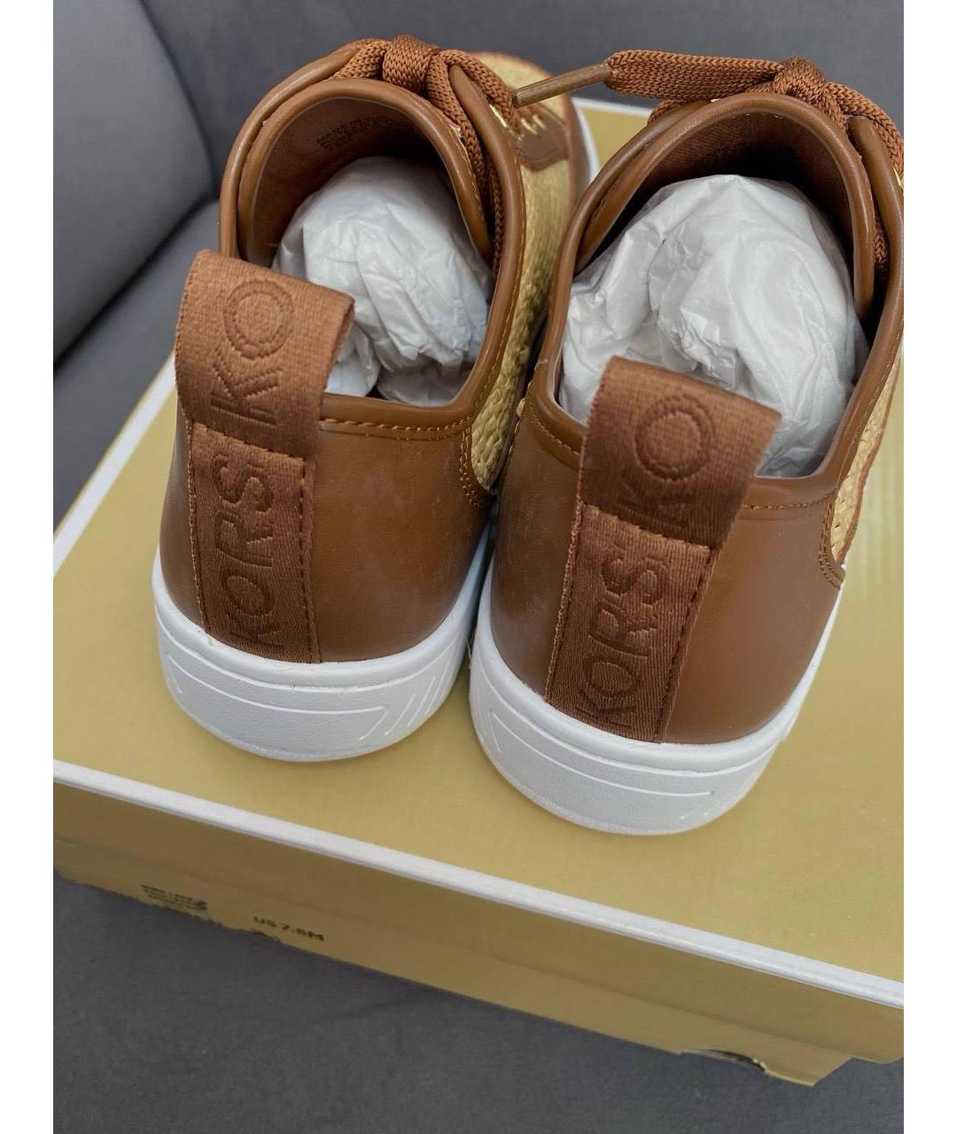 MICHAEL KORS Коричневые кеды из искусственной кожи, фото 7