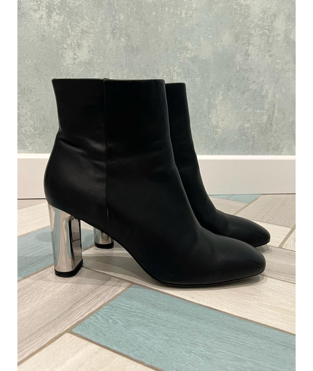 CELINE Черные кожаные ботильоны, фото 9