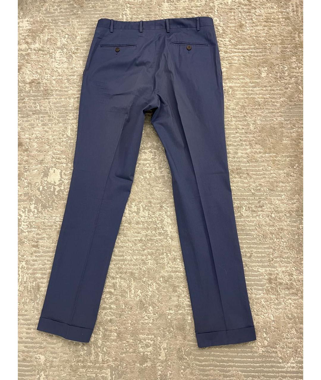 CANALI Синие хлопковые повседневные брюки, фото 2
