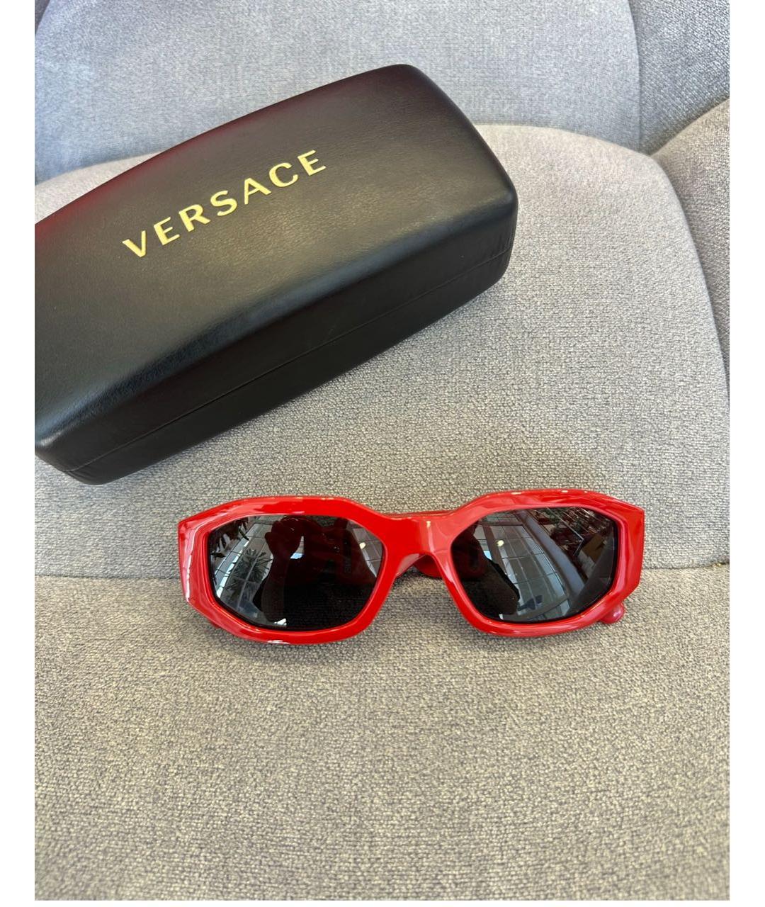 VERSACE Красные пластиковые солнцезащитные очки, фото 6