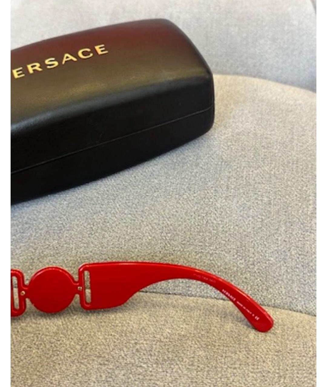 VERSACE Красные пластиковые солнцезащитные очки, фото 4