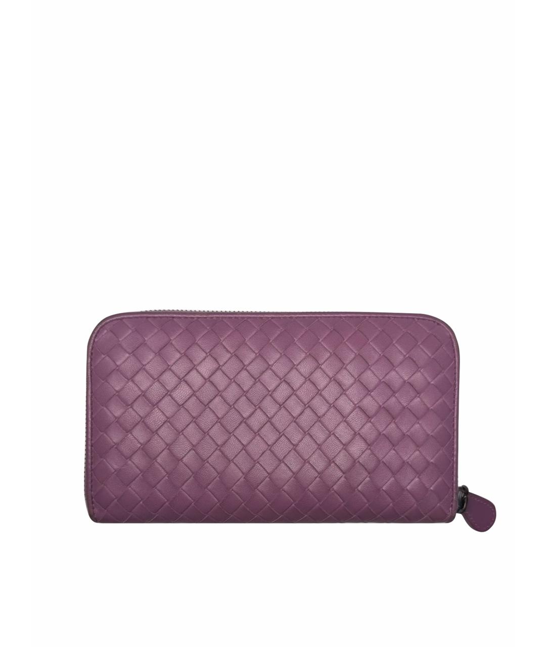 BOTTEGA VENETA Розовый кожаный кошелек, фото 1