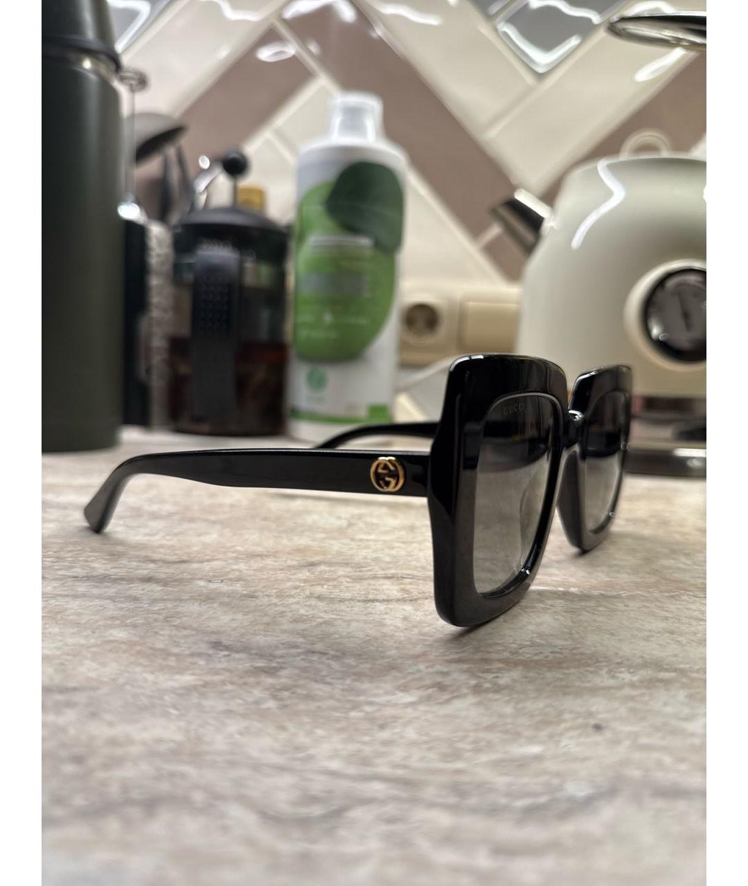 GUCCI Черные пластиковые солнцезащитные очки, фото 3