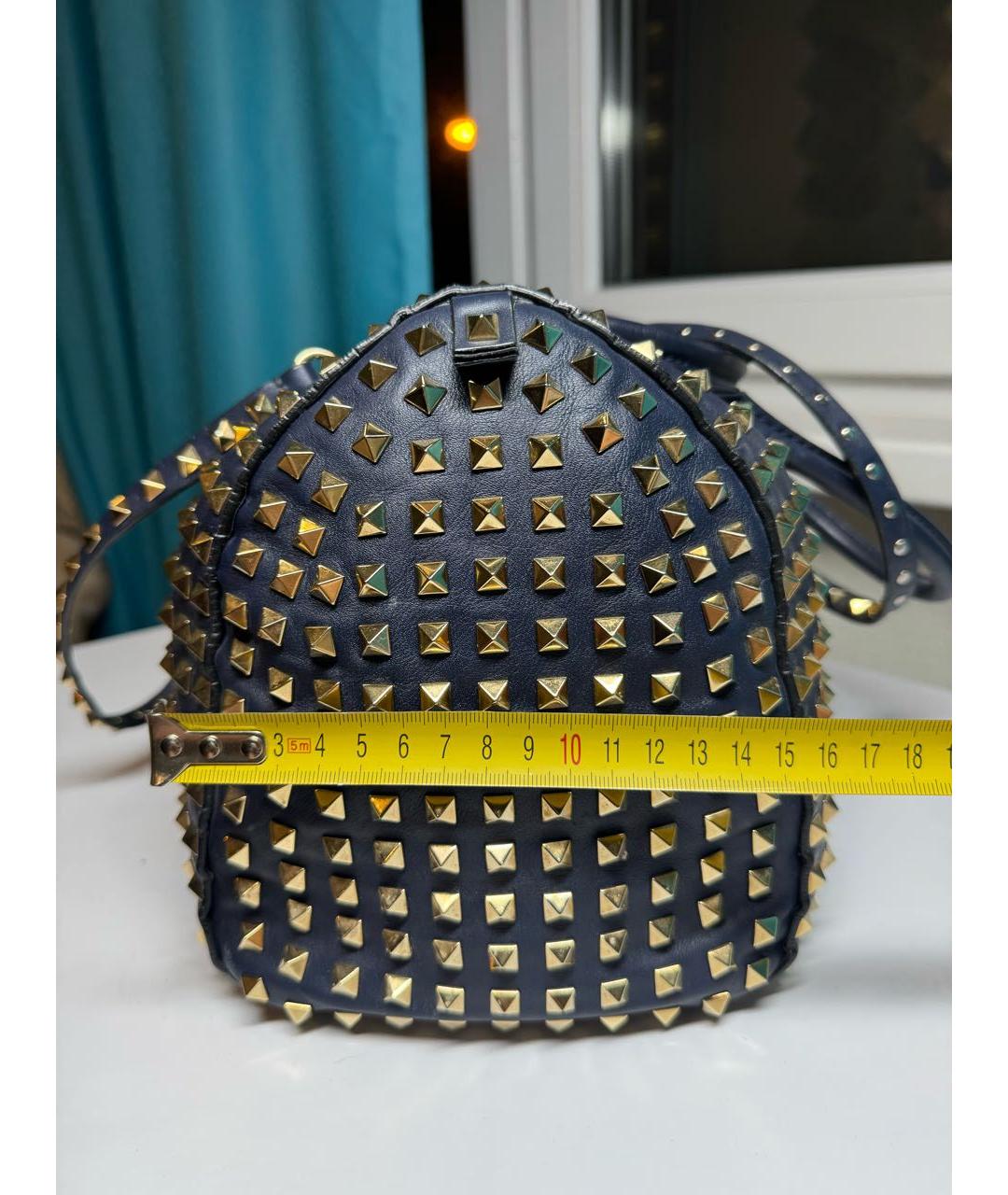 VALENTINO Темно-синяя кожаная сумка через плечо, фото 2