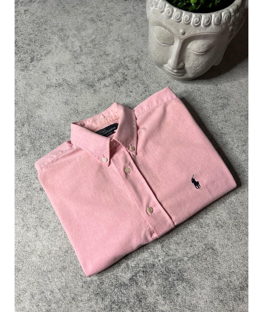 RALPH LAUREN Розовая хлопковая кэжуал рубашка, фото 2