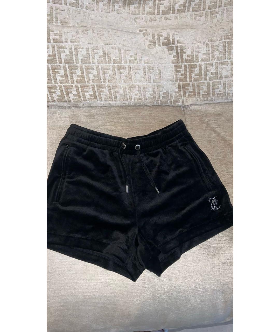 JUICY COUTURE Черные велюровые шорты, фото 2