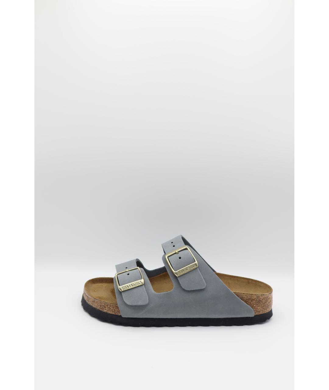 BIRKENSTOCK Голубые кожаные сандалии, фото 6