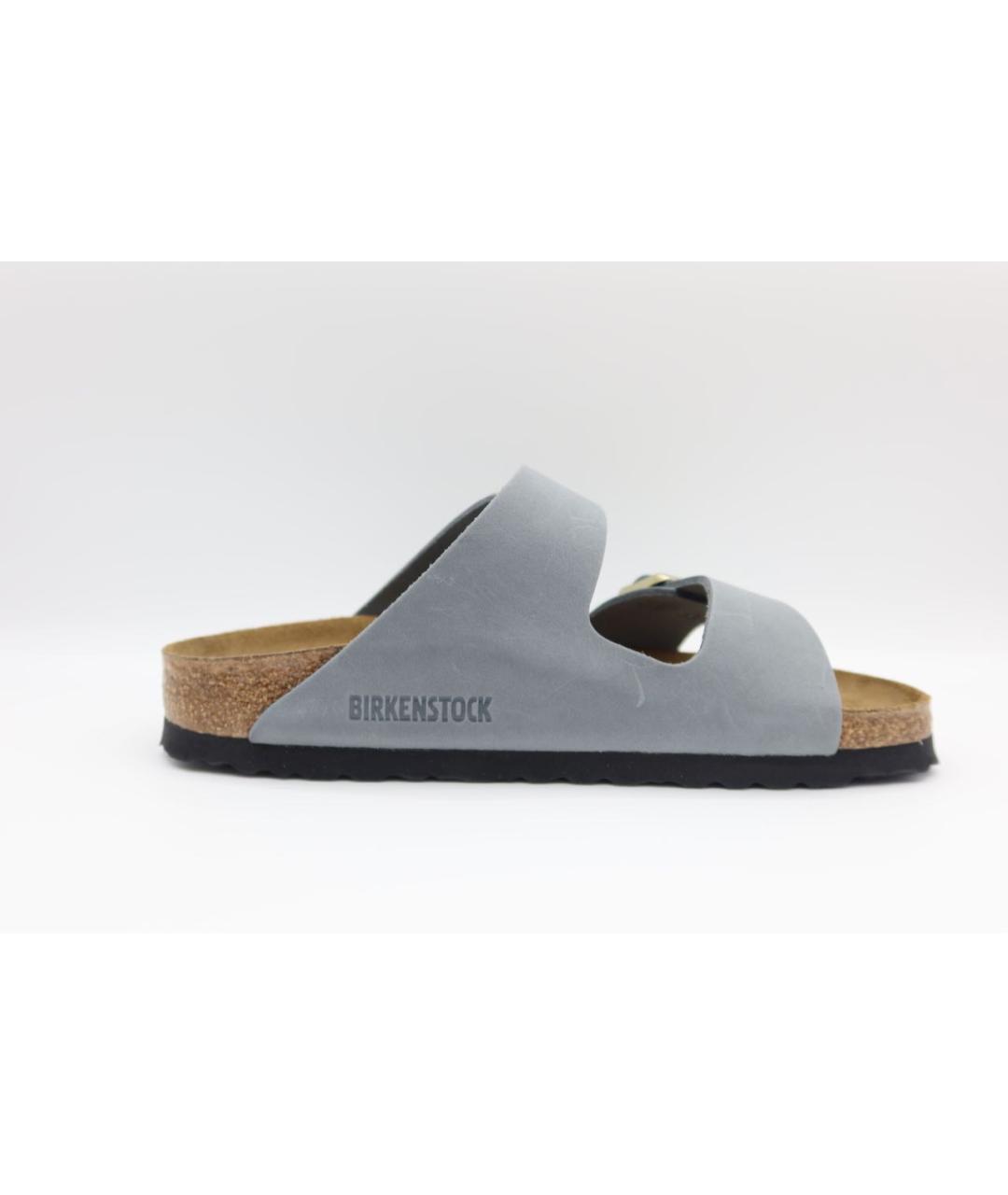 BIRKENSTOCK Голубые кожаные сандалии, фото 5