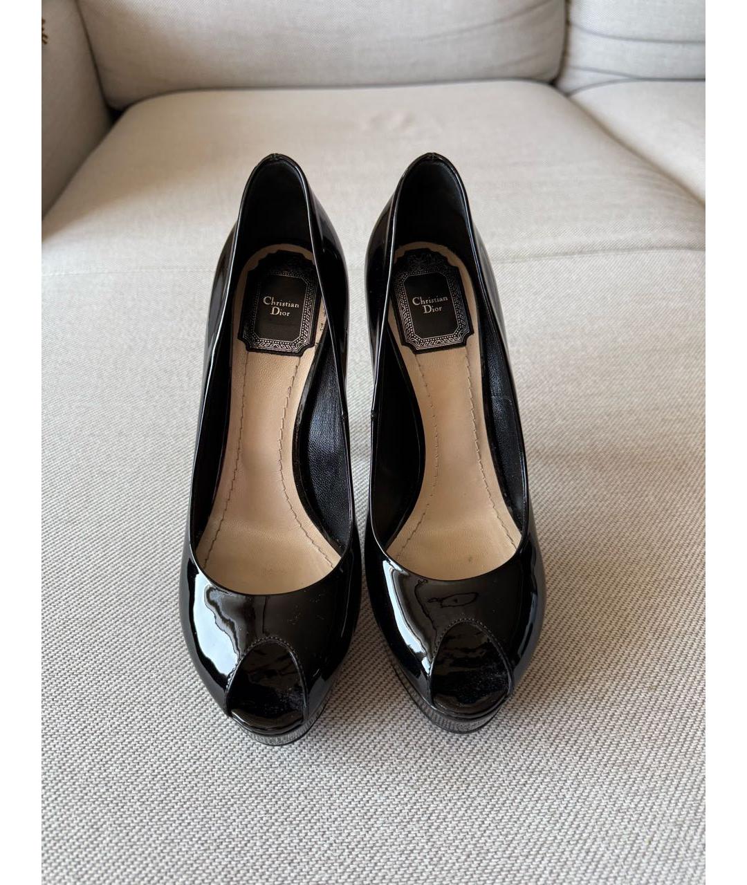 CHRISTIAN DIOR Черные кожаные туфли, фото 2