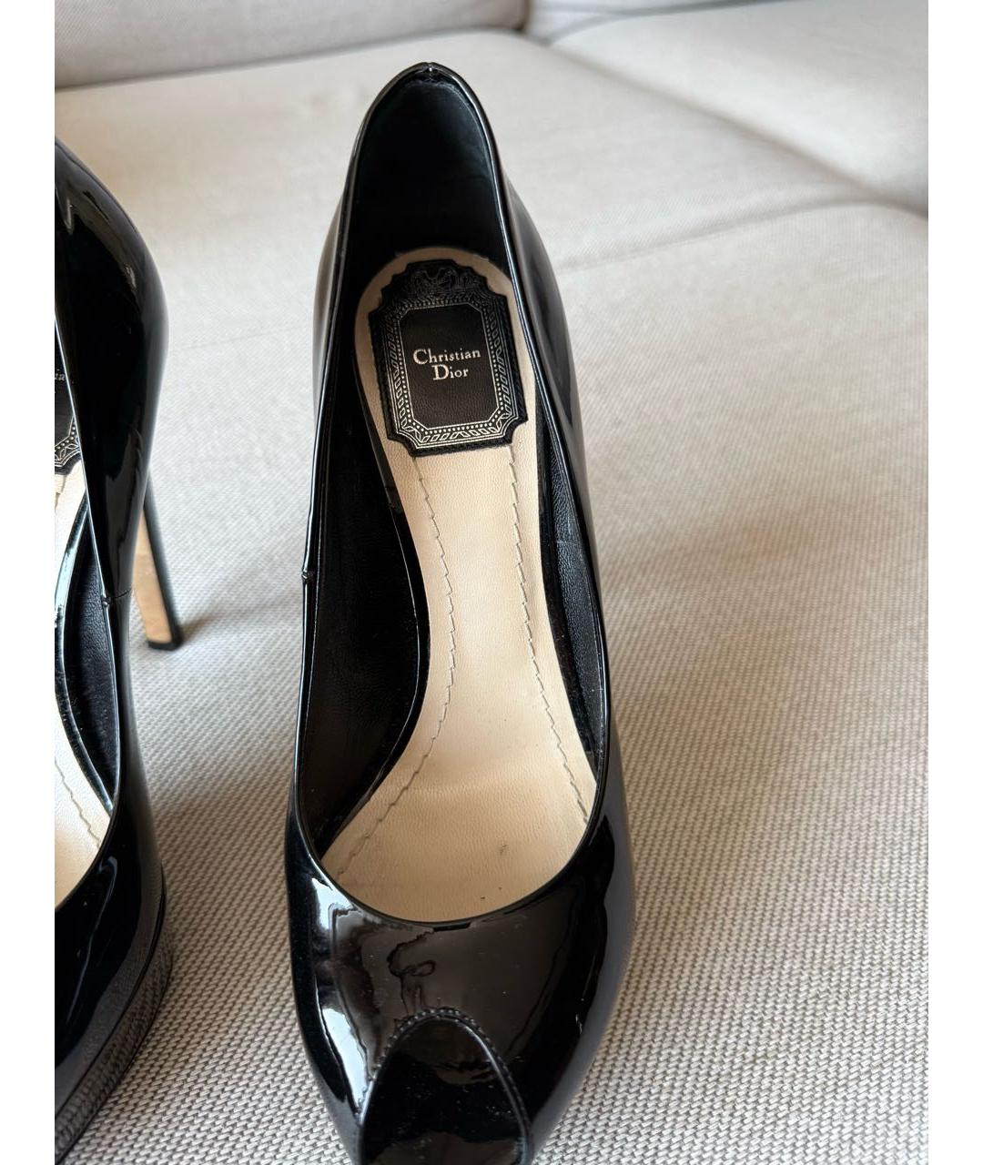 CHRISTIAN DIOR Черные кожаные туфли, фото 3