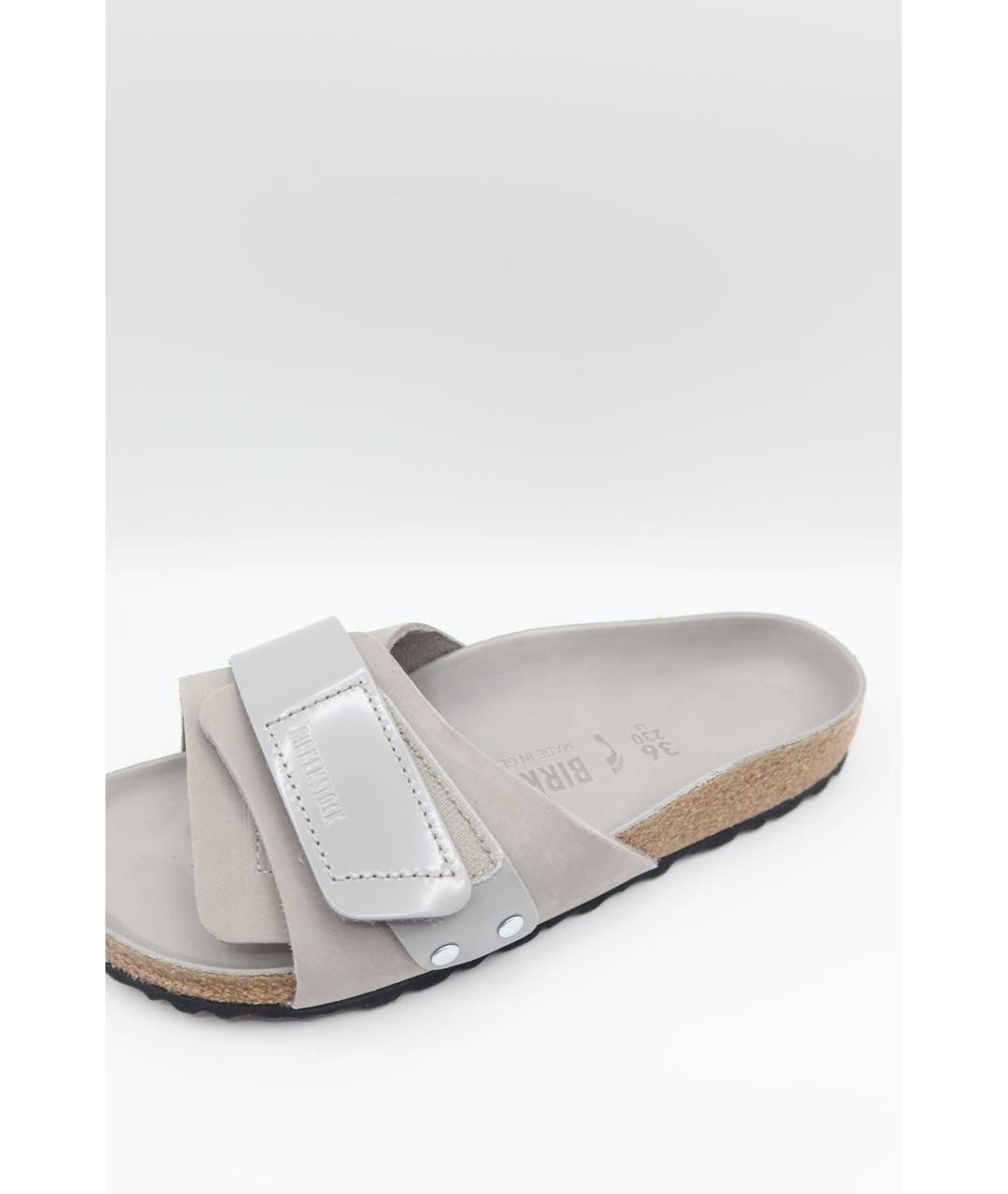 BIRKENSTOCK Серые кожаные сандалии, фото 4