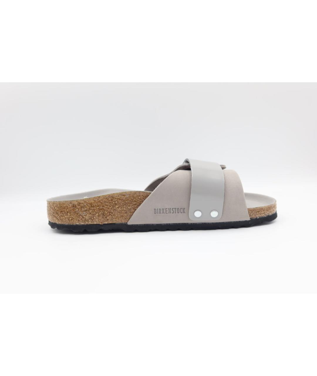 BIRKENSTOCK Серые кожаные сандалии, фото 5