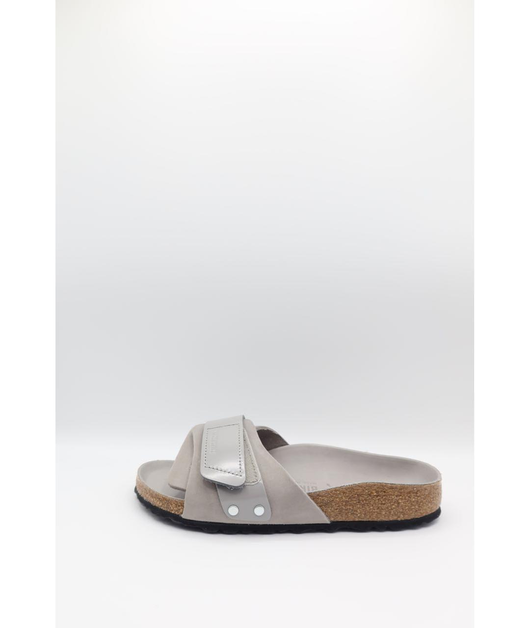 BIRKENSTOCK Серые кожаные сандалии, фото 6