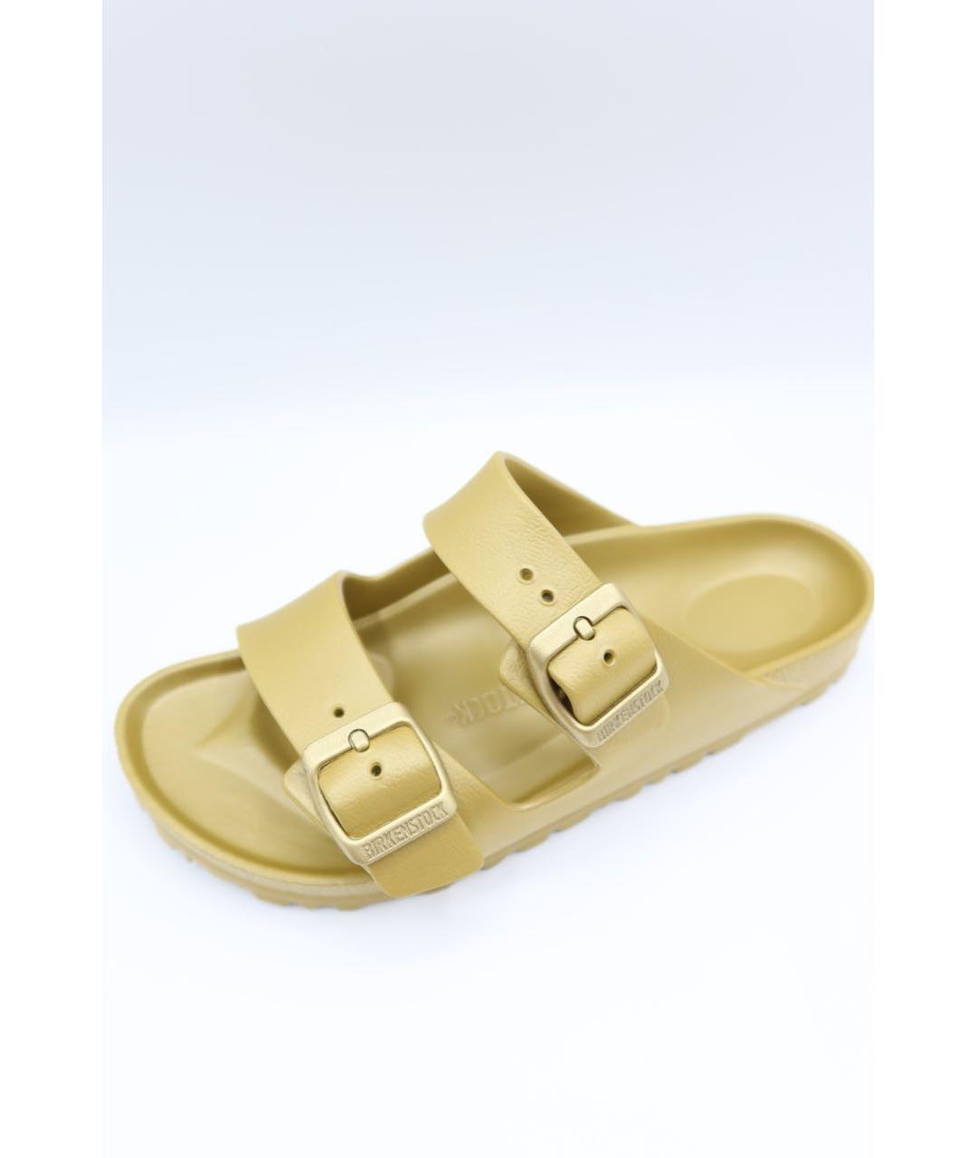 BIRKENSTOCK Золотые резиновые шлепанцы, фото 4