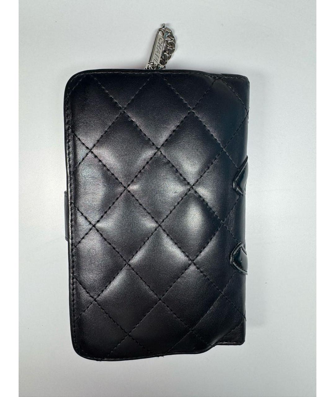 CHANEL Черный кожаный кошелек, фото 3