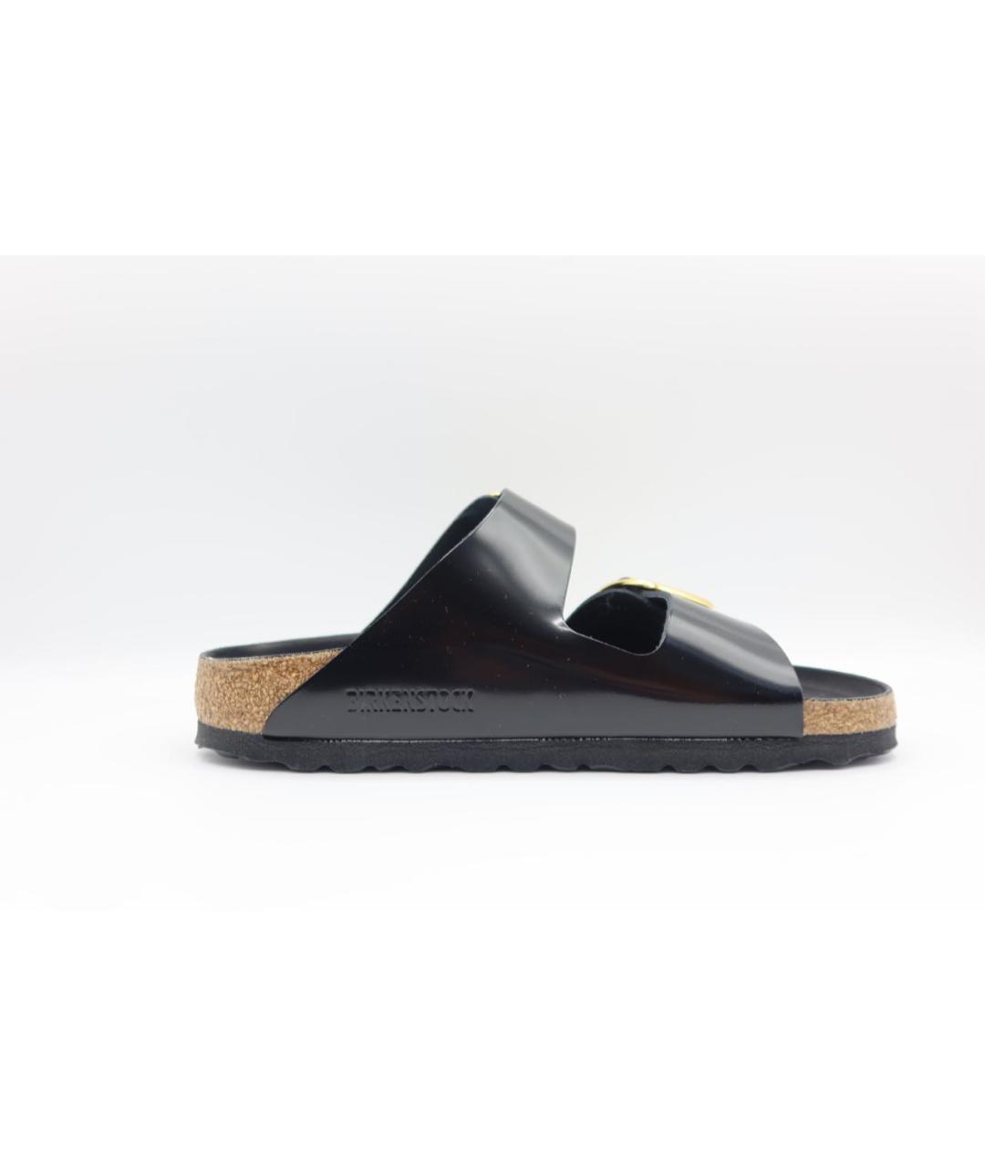 BIRKENSTOCK Черные сандалии из лакированной кожи, фото 5