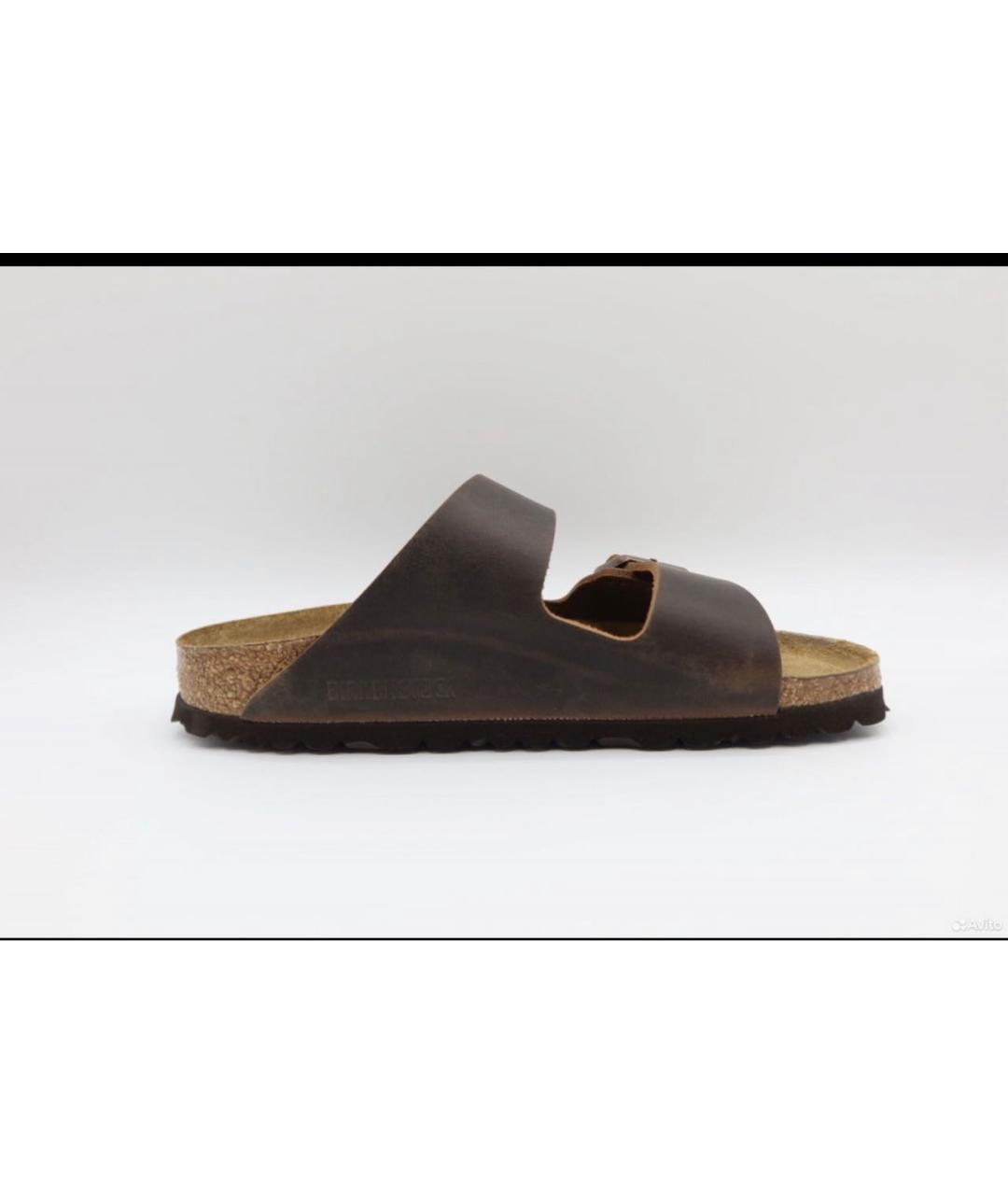 BIRKENSTOCK Коричневые кожаные сандалии, фото 4
