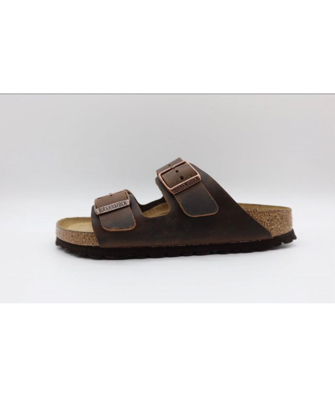 BIRKENSTOCK Коричневые кожаные сандалии, фото 2