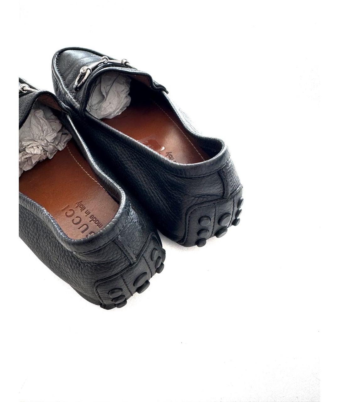 GUCCI Черные кожаные лоферы, фото 4