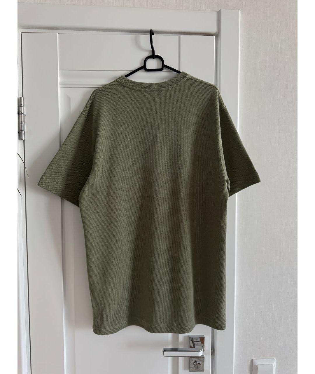 HELMUT LANG Хаки хлопковая футболка, фото 6